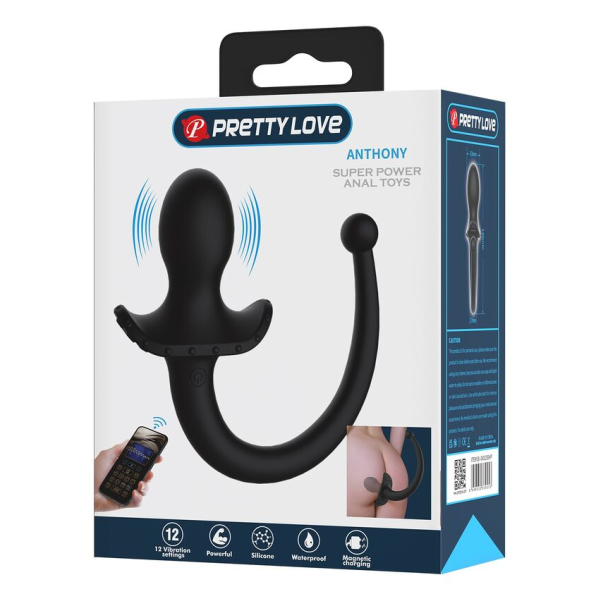 PRETTY LOVE - VIBRATEUR ANAL ET PÉRINÉUM NOIR CONTRÔLÉ PAR APPLICATION ANTHONY