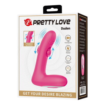 PRETTY LOVE - DUDEN VIBRATEUR EN SILICONE RECHARGEABLE 12 MODES DE VIBRATION ET 3 MODES DE BASCULE ROSE