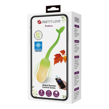 PRETTY LOVE - PULSEN APP CONTROL VIBRATING EGG 12 FUNCTIONS USB RECHARGEABLE GREEN-YELLOW