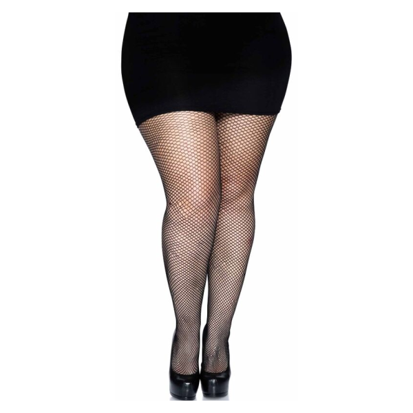 LEG AVENUE - MEDIAS EN RED NEGRO TALLA GRANDE