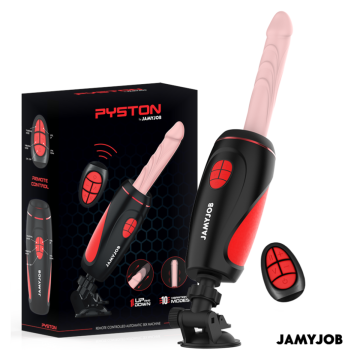 JAMYJOB - PYSTON BASE MASTURBADOR AUTOMÁTICO CON DILDO CONTROL REMOTO