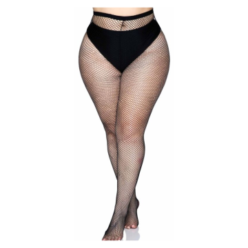 LEG AVENUE - MEDIAS EN RED NEGRO TALLA GRANDE