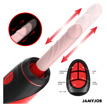 JAMYJOB - PYSTON BASE MASTURBADOR AUTOMÁTICO CON DILDO CONTROL REMOTO