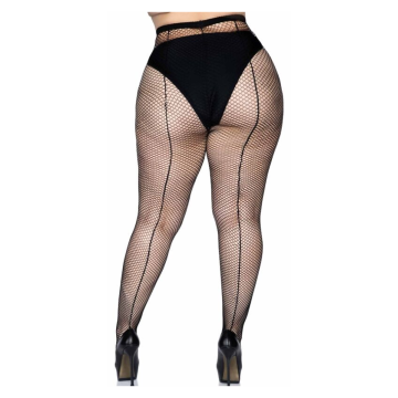 LEG AVENUE - MEDIAS EN RED NEGRO TALLA GRANDE