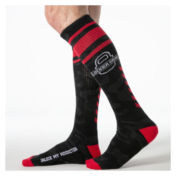 LOCKER GEAR- CHAUSSETTES MILITAIRES HAUTES ROUGES TAILLE UNIQUE