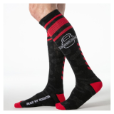 LOCKER GEAR - ROTE MILITÄR-KNIEHOHE SOCKEN, EINHEITSGRÖSSE