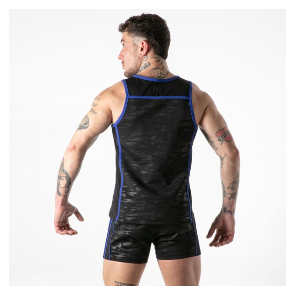 LOCKER GEAR - TANKTOP MIT VOLLEM MILITÄRZUGANG, BLAU, XL
