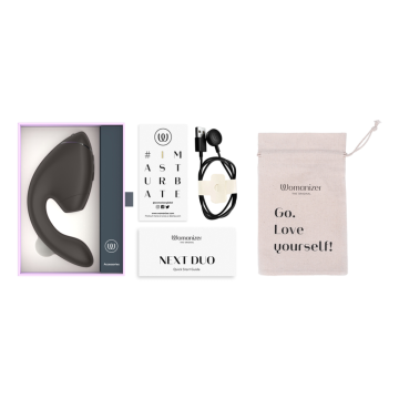 WOMANIZER - DUO NEXT STIMULATEUR CLITORIAL ET DE POINT G DOUBLE NOIR