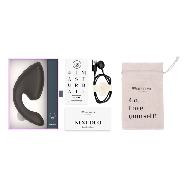 WOMANIZER - DUO NEXT STIMULATEUR CLITORIAL ET DE POINT G DOUBLE NOIR