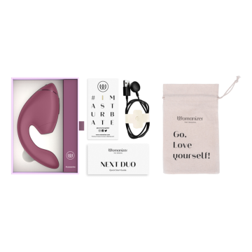 WOMANIZER - DUO NEXT STIMULATEUR CLITORIAL ET DE POINT G DOUBLE ROSE FOYER