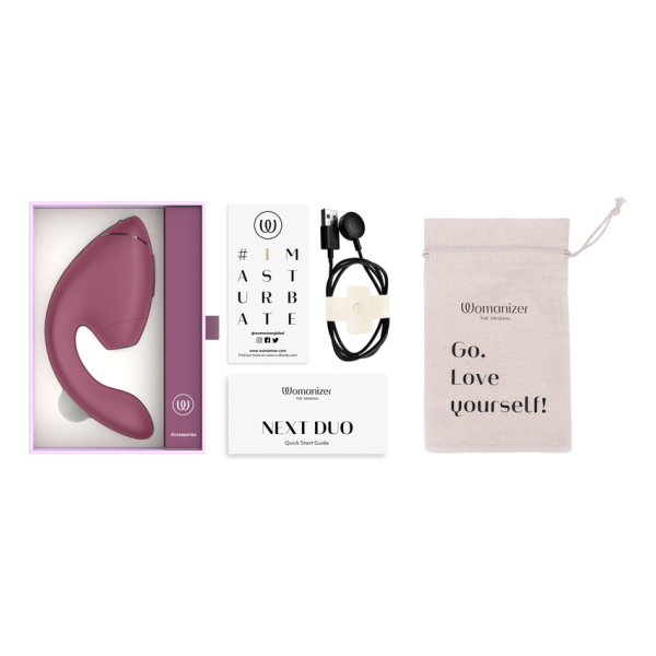 WOMANIZER - DUO NEXT STIMULATEUR CLITORIAL ET DE POINT G DOUBLE ROSE FOYER