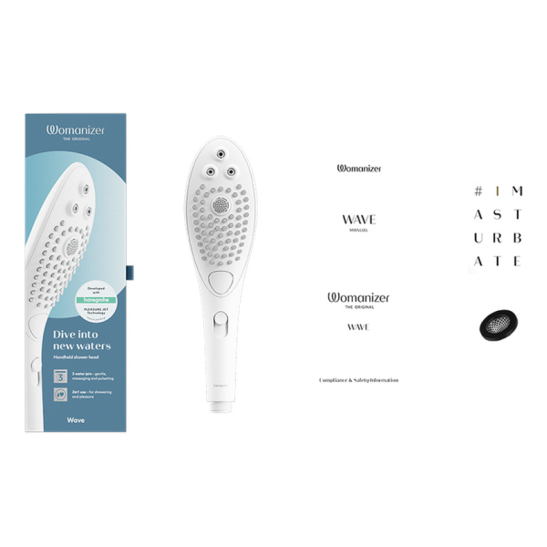 WOMANIZER - POMMEAU DE DOUCHE STIMULANT CLITORIAL WAVE BLANC