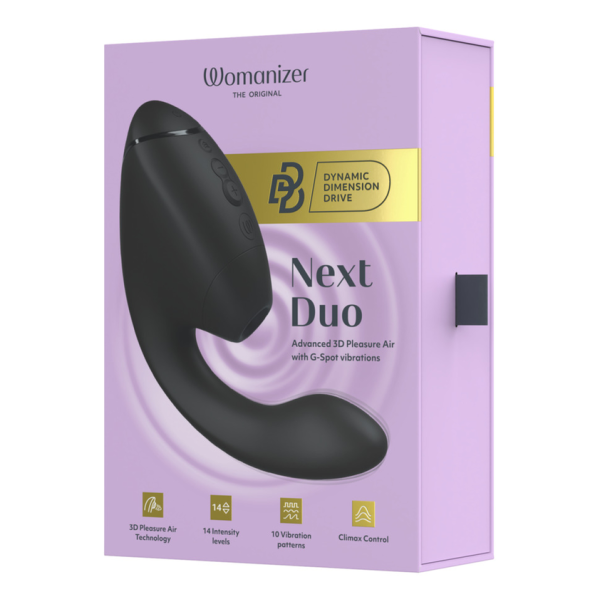 WOMANIZER - DUO NEXT DUAL CLITORAL & G-SPOT STIMULATOR BLACK