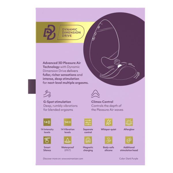 WOMANIZER - DUO NEXT DUAL CLITORAL & G-SPOT STIMULATOR DARK PURPLE