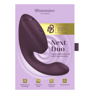 WOMANIZER - DUO NEXT DOPPELTER KLITORIS- & G-PUNKT-STIMULATOR DUNKELLILA