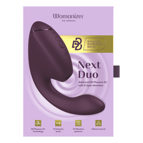 WOMANIZER - DUO NEXT DUAL CLITORAL & G-SPOT STIMULATOR DARK PURPLE