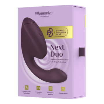 WOMANIZER - DUO NEXT STIMULATEUR CLITORIAL ET DE POINT G DOUBLE VIOLET FONCÉ