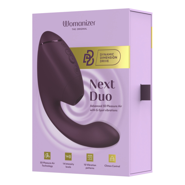 WOMANIZER - DUO NEXT STIMULATEUR CLITORIAL ET DE POINT G DOUBLE VIOLET FONCÉ