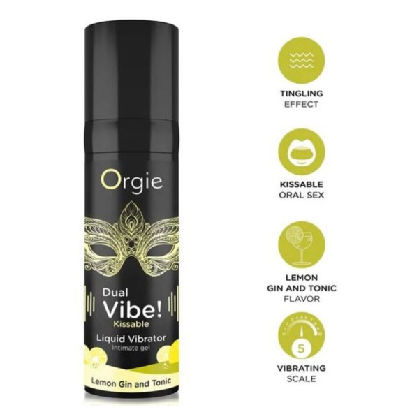 ORGIE - DOUBLE VIBRATION! VIBRATEUR LIQUIDE À EMBRASSER AU GIN TONIC CITRON 15 ML