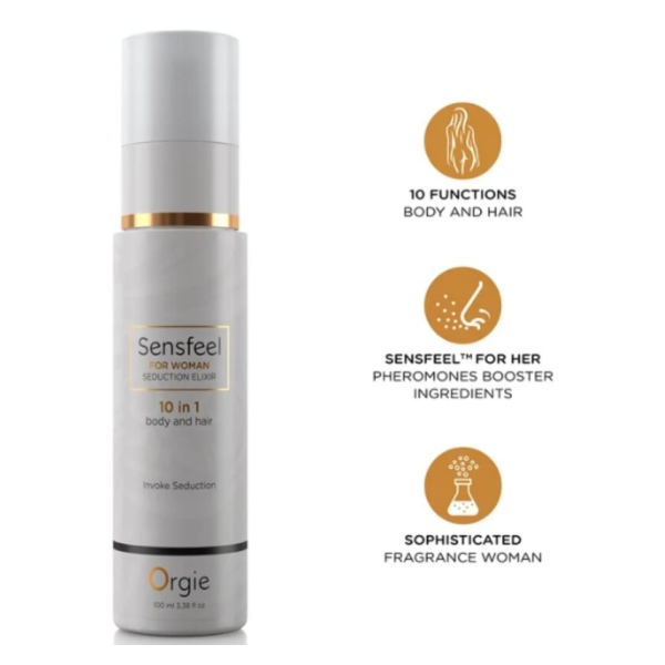 ORGIE - SENSFEEL ÉLIXIR DE SÉDUCTION POUR FEMME 10 EN 1 CORPS ET CHEVEUX 100 ML