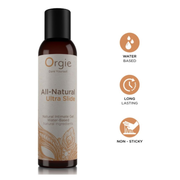 ORGIE - GEL INTIMO ULTRA SLIDE A BASE DE CQUA, COMPLETAMENTE NATURALE, 150 ML
