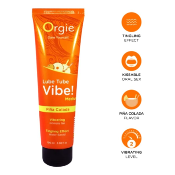 ORGIE - LUBE TUBE VIBE! PIÑA COLADA KISSABLE GEL INTIMO FORMULO MEDIO 100 ML