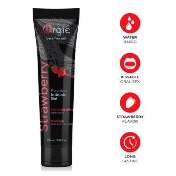 ORGIE - LUBE TUBE STRAWBERRY KISSABLE WATER-BASED INTIMATE GEL 100 ML
