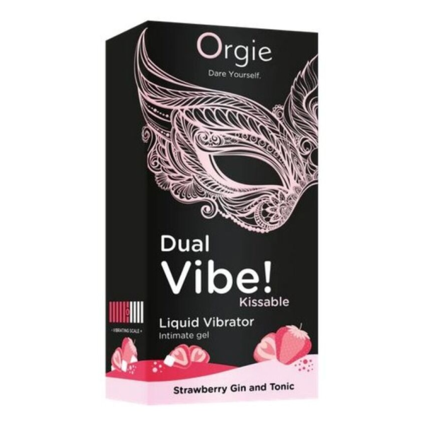 ORGIE - DOUBLE VIBRATION! VIBRATEUR LIQUIDE À EMBRASSER GIN TONIC À LA FRAISE 15 ML