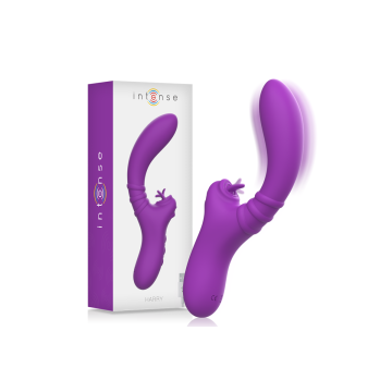 Intense - Harry Vibrador Flexible Con Lengua Morado | Vybes.it