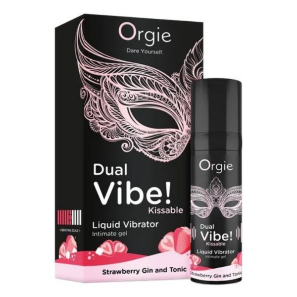 ORGIE - DOUBLE VIBRATION! VIBRATEUR LIQUIDE À EMBRASSER GIN TONIC À LA FRAISE 15 ML