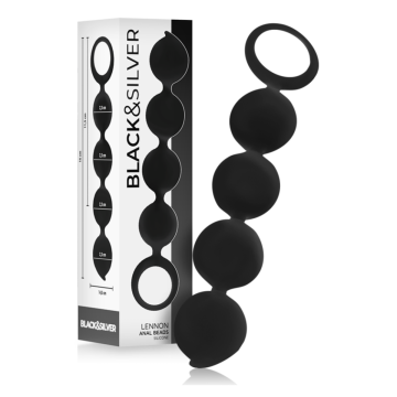 BLACK&SILVER - LENNON ROSARIO ANAL 4 ESFERAS SILICONA 15 CM