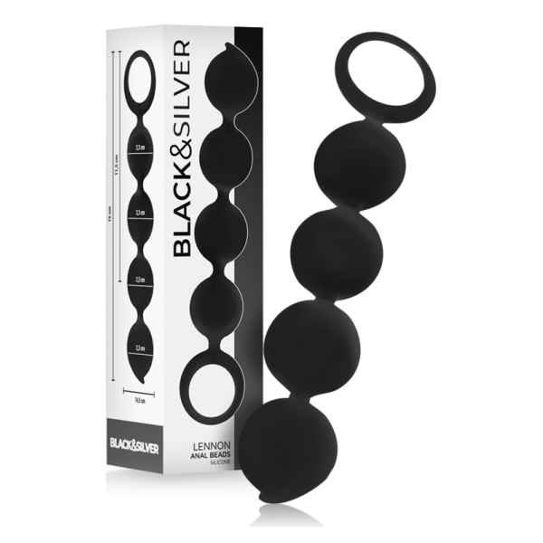 BLACK&SILVER - LENNON ROSARIO ANAL 4 ESFERAS SILICONA 15 CM