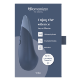 WOMANIZER - VIBE LAY-ON VIBRATEUR SILENCIEUX BLEU FONCÉ