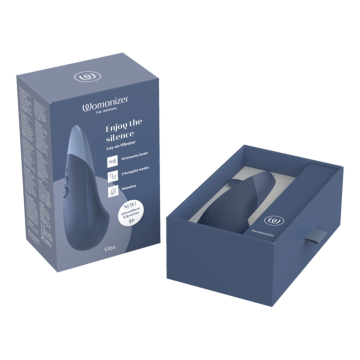 WOMANIZER - VIBE LAY-ON VIBRATEUR SILENCIEUX BLEU FONCÉ