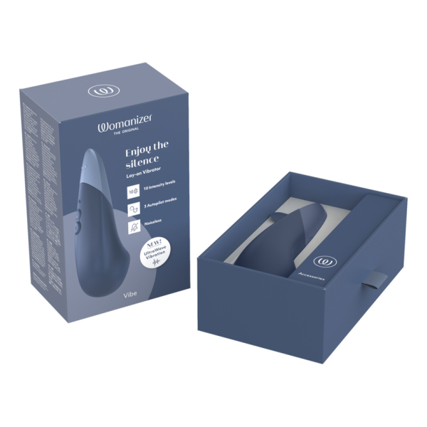 WOMANIZER - VIBE LAY-ON SILENT VIBRATOR DARK BLUE