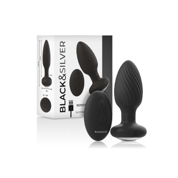 Black&Silver - Wells Plug Silikon Anal Rotator Fernbedienung |