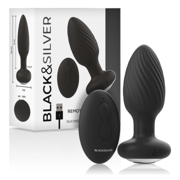 BLACK&SILVER - WELLS PLUG ROTADOR ANAL SILICONA CONTROL REMOTO