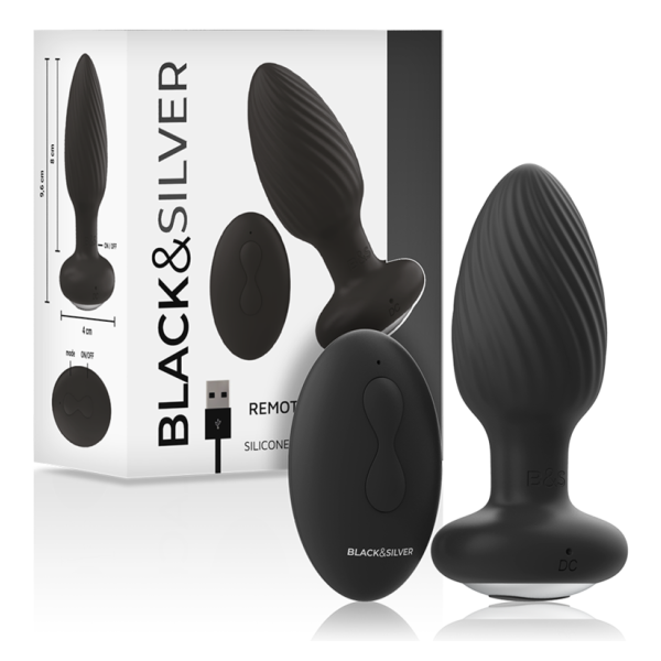BLACK&SILVER - WELLS PLUG ROTADOR ANAL SILICONA CONTROL REMOTO