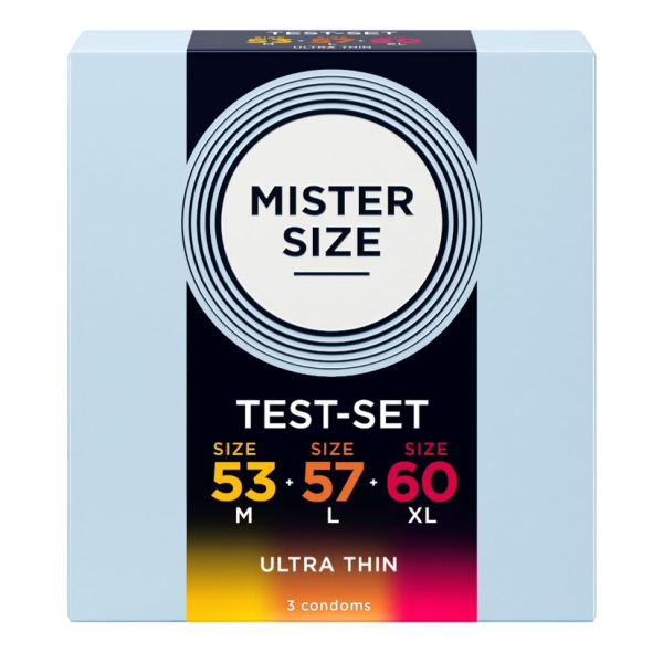 MISTER SIZE - MUSTERPACKUNG KONDOME GRÖSSE 53-57-60 MM (3 EINHEITEN)