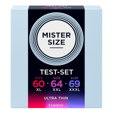 MISTER SIZE - CAMPIONE CONFEZIONE PRESERVATIVI MISURA 60-64-69 MM (3 UNITÀ)