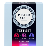 MISTER SIZE - SAMPLE PACK CONDOMS SIZE 60-64-69 MM (3 UNITS)