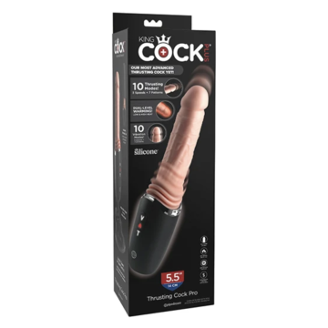 KING COCK PLUS - DILDO IN SILICONE PRO CON PROTEZIONE, VIBRAZIONE E LUCE RISCALDANTE, 12,7 CM