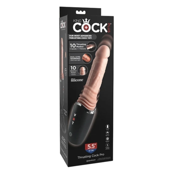 KING COCK PLUS - DILDO IN SILICONE PRO CON PROTEZIONE, VIBRAZIONE E LUCE RISCALDANTE, 12,7 CM