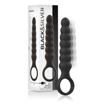 BLACK&SILVER - BOB POTENTE VIBRADOR DILATADOR ANAL SILICONA