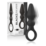 BLACK&SILVER - OZZY POTENTE VIBRADOR PLUG ANAL SILICONA