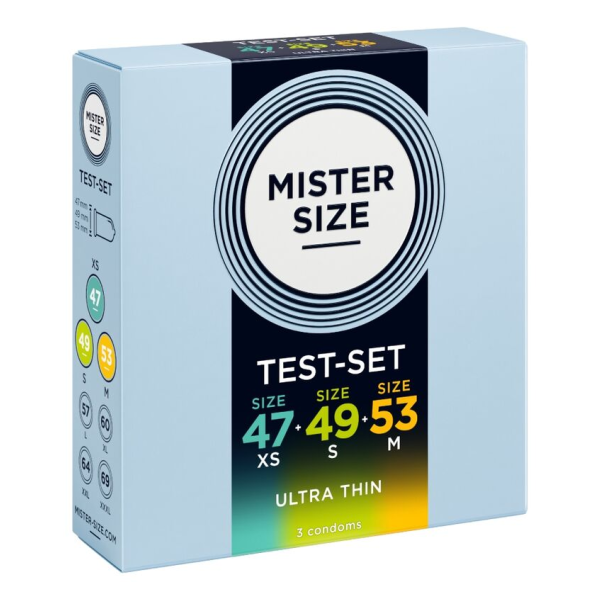 MISTER SIZE - MUSTERPACKUNG KONDOMGRÖSSE 47-49-53 MM (3 EINHEITEN)