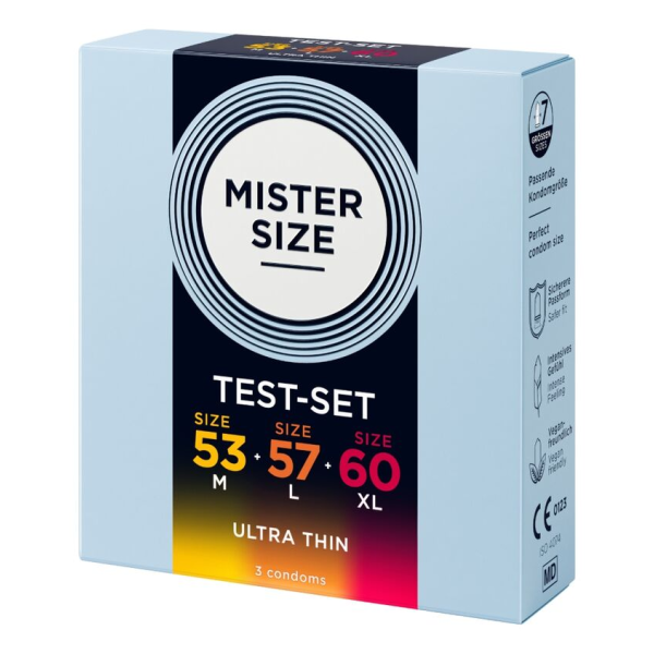 MISTER SIZE - MUSTERPACKUNG KONDOME GRÖSSE 53-57-60 MM (3 EINHEITEN)