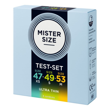 MISTER SIZE - MUSTERPACKUNG KONDOMGRÖSSE 47-49-53 MM (3 EINHEITEN)