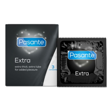 PASANTE - EXTRA PRÉSERVATIFS EXTRA ÉPAIS AVEC LUBRIFICATION SUPPLÉMENTAIRE 3 UNITÉS