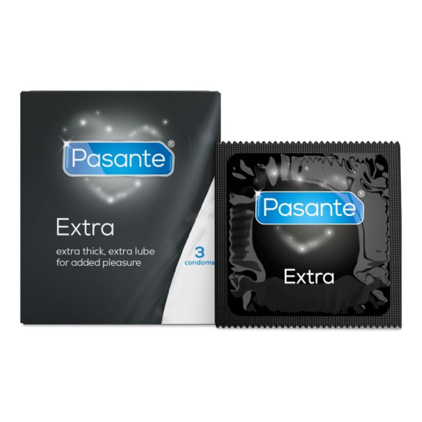 PASANTE - EXTRA PRESERVATIVI EXTRA SPESSI CON LUBRIFICAZIONE AGGIUNTIVA 3 UNITÀ